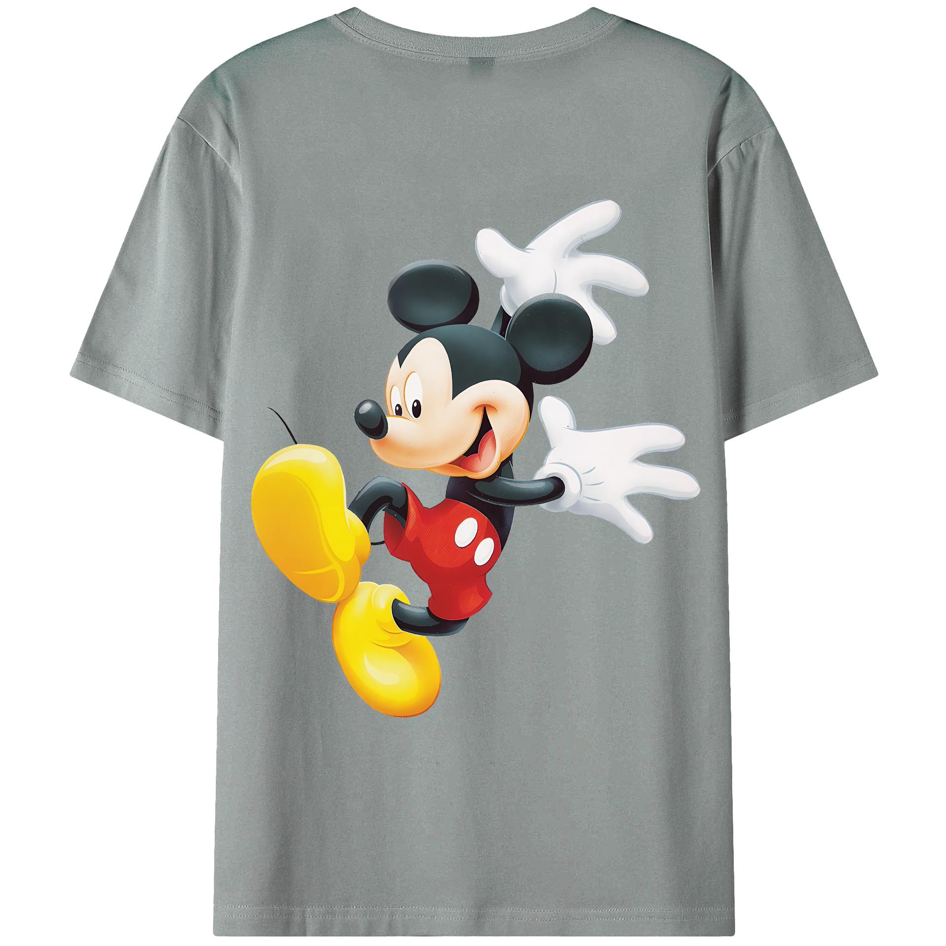 （画像用） ミッキーマウス Mickey Mouse 綿100％ メンズ半袖Tシャツ（バックプリント） 通気性